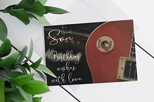 James Coates - Birthday Card for Son with Guitar, Music, Rock and Roll - A5 size - Blank Inside, Multicolour