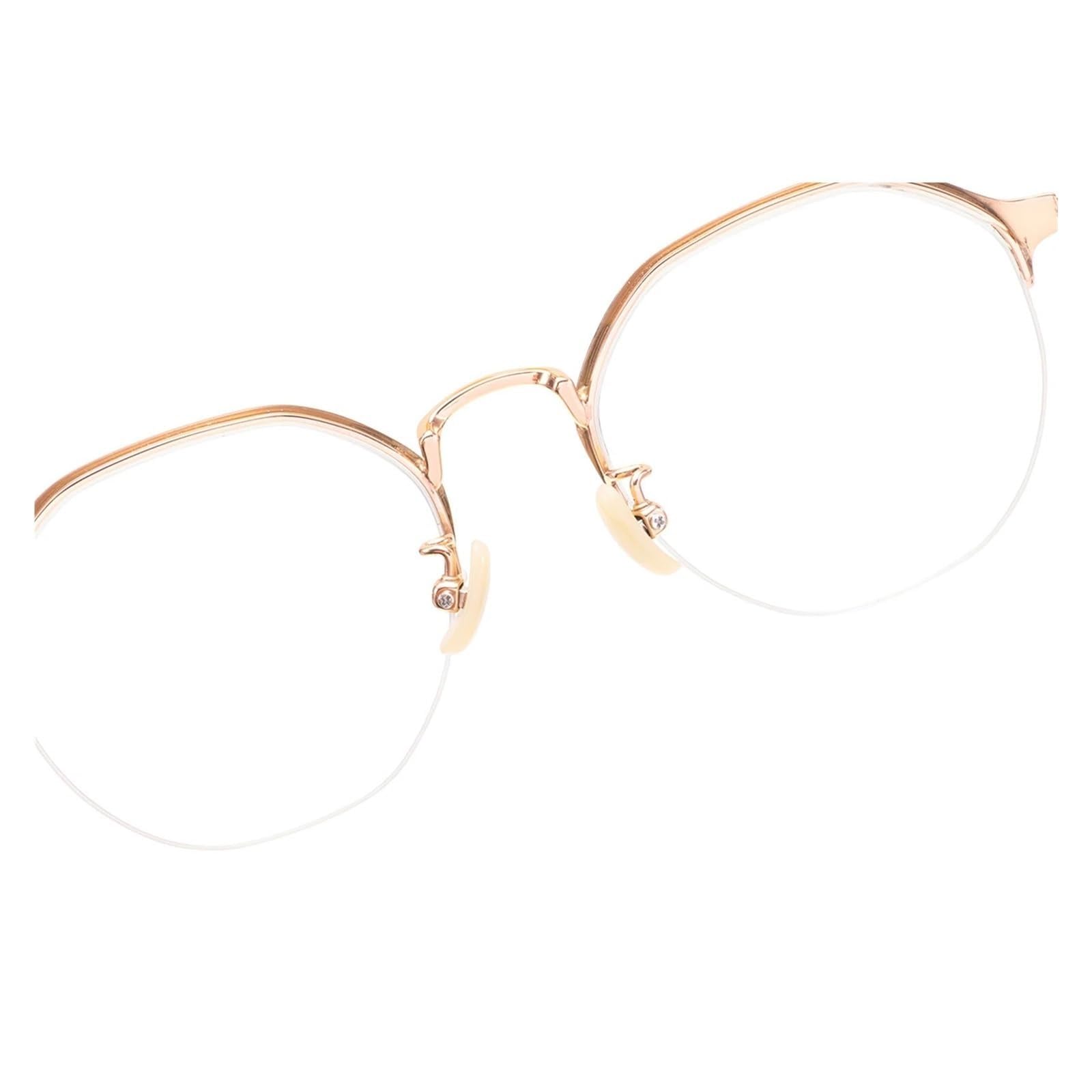 Occhiali a Mezza Montatura Occhiali Rotondi Occhiali da Nerd Medi Montature for Occhiali in Metallo Occhiali da Lettura con aste in Titanio Unisex(Svart)