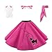 Hip Hop 50s Shop Adult 4 Piece Poodle Skirt Costume Set Hot Pink Medium/Large