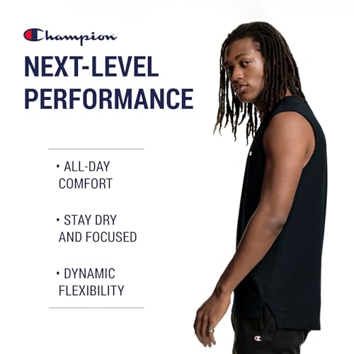 Champion Big and Tall Sleeveless Shirt for Men – 2 Pack Performance Muscle Shirt4