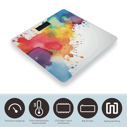 Báscula digital de baño con vidrio templado y pantalla LCD miniatura 3