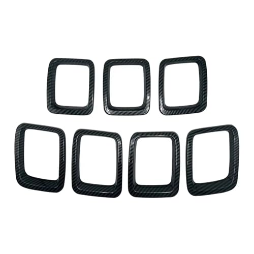 Inserts calandre Jeep Compass 2017-2020 ABS antichoc texture carbone