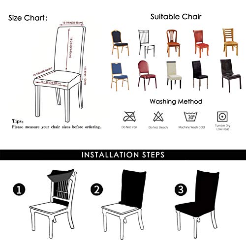 Forcheer Dining Room Chair Covers For Dining Room Set Of 4,Stretch Dining Chair Cover For Dining Room Kitchen Washable Removable(4Pack,Printed Geometric Pattern) #TOP6