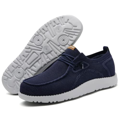 Itazero Men's Wide Walking Shoes Slip-On Loafers Shoes For Men Wide Width Navy Blue 10 #TOP2