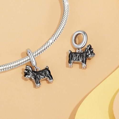 Image of GNOCE Pet Dog Bowl Bead Charm For Women, S925 Sterling Silver Bead Charm NecklaceBracelet for Her, Jewelry Gift