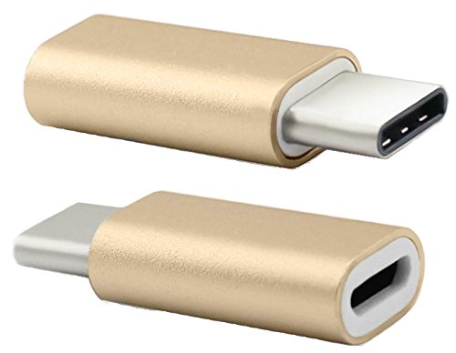 オーディオファン TypeC 変換アダプタ micro USB シャンパンゴールド 2個