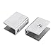 Aexit 2 Pcs Fall Protection 36mm Length Stainless Steel Glass Rectangular Shaped Clamp Clip Safety Clips Silver Tone