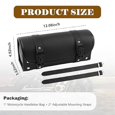 2026 New Motorcycle Handlebar Bag,Waterproof Motorcycle Fork Bag for Storing Gloves/Sunglasses/Phones,PU Leather Motorcycles Tool Bags Motorcycles Accessories