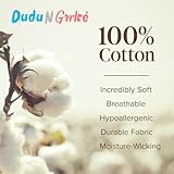 Dudu N Girlie Moses Basket Sheets Fully Fitted – 75 x 30 Moses Basket Bedding - Hypoallergenic Baby Pram Sheets Bedding Elasticated Breathable Easy Care (Pack of 2, Cream) - Image 6