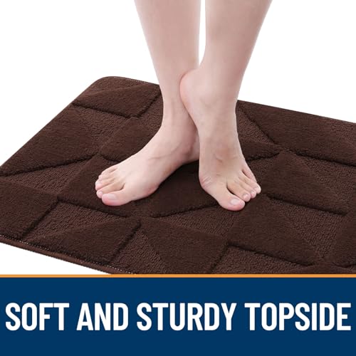 Image of OLANLY Door Mats Indoor, Non-Slip, Absorbent, Dirt Resist, Entrance Washable Mat, Low-Profile Inside Entry Doormat for Entryway (71x47 inches, Dark Brown)