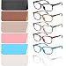 NOVIVON 6 Pack Reading Glasses Blue Light Blocking for Women Men, Lightweight Anti Eyestrain/Glare Computer Readers with Spring Hinge (6 Pack Mix, 1.5)