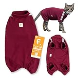 猫服 体操服 ジャージ つなぎ 抜け毛対策 長袖 ロンパース 猫の服 フルオブビガー 15/エンジ C2L