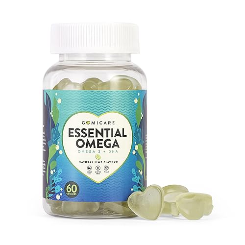 Gomicare - Gominolas Sin Azúcar Omega 3 Vegano - Vitamina D, Vitamina E, Dha De Algas y Colina - 60 Gominolas - Sin Gluten Ni Lactosa