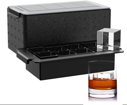 Miramrax Clear Ice Cube Tray for Whiskey: 2Inch Clear Ice Cube Ma...