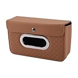 HEROFFIX Autotaschenhalter Autotaschenbox Organizer Diamantmuster PU Leder 21x12,5x7,5cm Braun 1 Stück