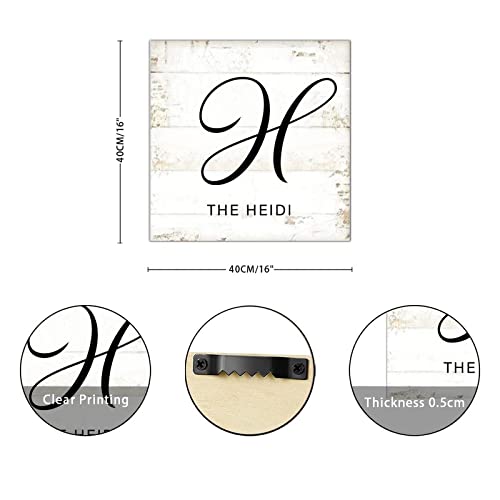 Plaque murale bois lettre H au style rustique haut de gamme 40cm