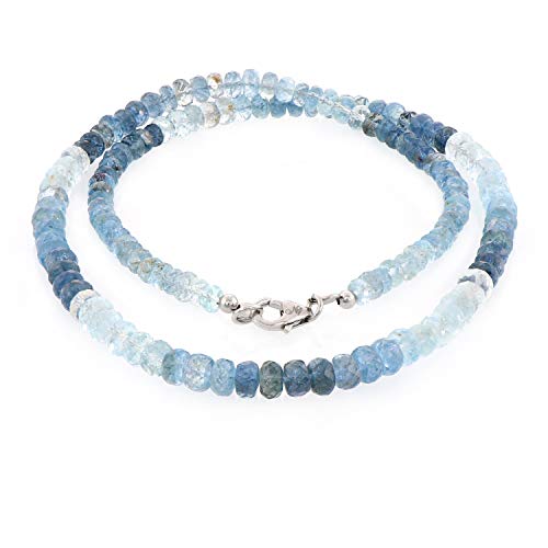 NirvanaIN Natural Santa Maria Aquamarine Necklace Aquamarine Beads Necklace Gemstone Necklace Beaded Aqua Blue Gemstone Jewelry2