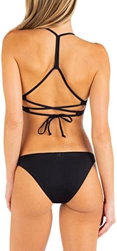 Hurley womens Solid Moderate Bikini Bottoms, Black, Medium US