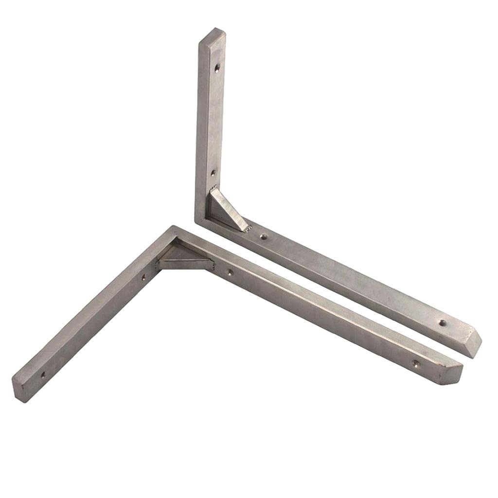 CALANDIS™ 6x2 Pcs Stainless Steel Triangular Corner Wall Shelf Bracket Holder 12 inch | Furniture-image-28