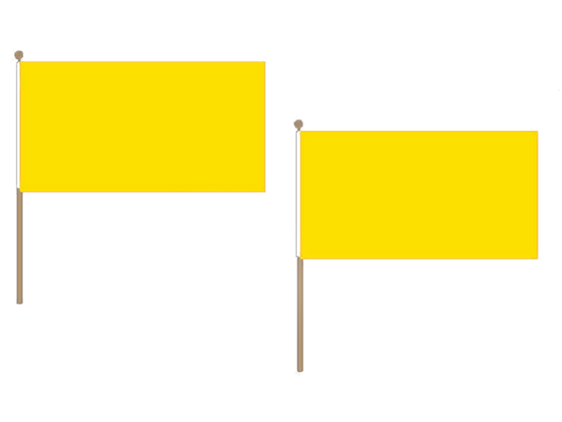 AZ FLAG Pacco 10 Bandiere Monocolore Giallo 45x30cm con Asta di Legno - Bandiera Gialla 30 x 45 cm