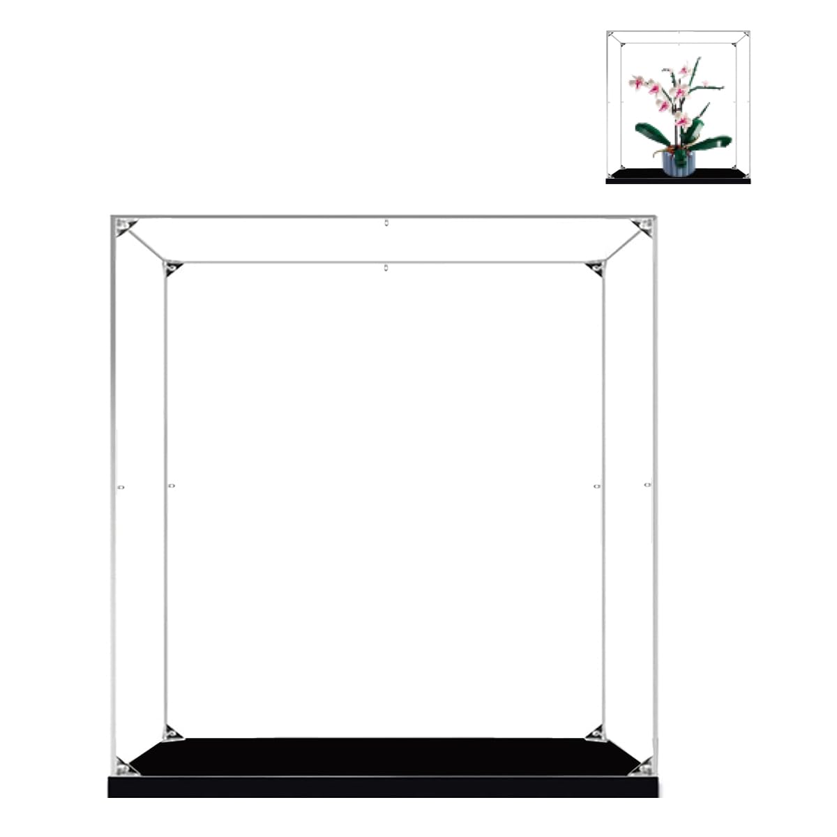 Teca Vetrina Espositiva per Lego Orchidea 10311 Modello‌ | 35x30x45 cm, 2mm, Antipolvere, da montare, Vetrinetta Acrilico Trasparente per Collezionismo, Modellini, Statue