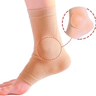 Povihome Elasticated Malleolar Sleeve with Two Gel Pads for Ankle Bone Cushioning