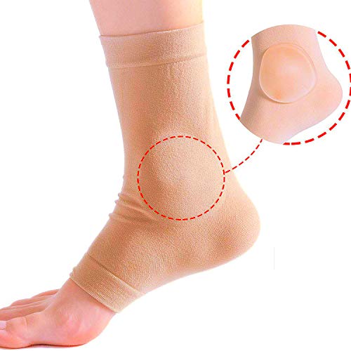 Povihome Elasticated Malleolar Sleeve with Two Gel Pads for Ankle Bone Cushioning