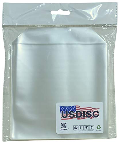 USDISC Storage Pockets 6.25 x 6.25, Flap, Medium Stamp & Die, Clear, Pack of 200