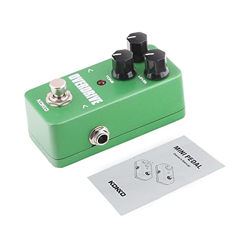 Pedal de Efeitos de Guitarra Elétrica, Pedal de Overdrive para Guitarra Elétrica, Mini Tipo único DC
