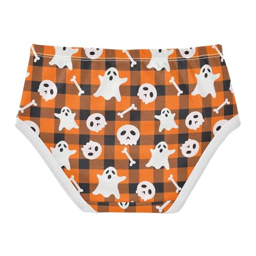 Little Girl Underwear Toddler Panties Kids Undies Halloween Ghost Plaid Soft Cotton Briefs 2T-8Y2
