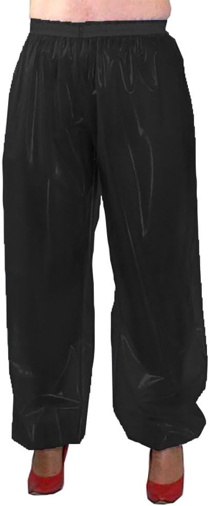 fetish queen Women's Loose Casual Clear PVC Harem Pants Long Trousers See Through Bloomers Dancewear
