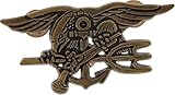 US NAVY SEAL Badge Regulation Size Trident insignia - BUD - ANTIQUE FINISH SIZE 2 3/4' inch