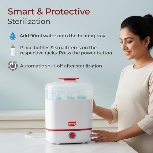 Image of LuvLap 3-in-1 Electric Steam Sterilizer, Sterlizer for Baby Products, Kills 99.9% Germs, 8 Minutes Superfast Sterilization, Keeps Items sterile for up to 24 Hours* (Pack of 2)