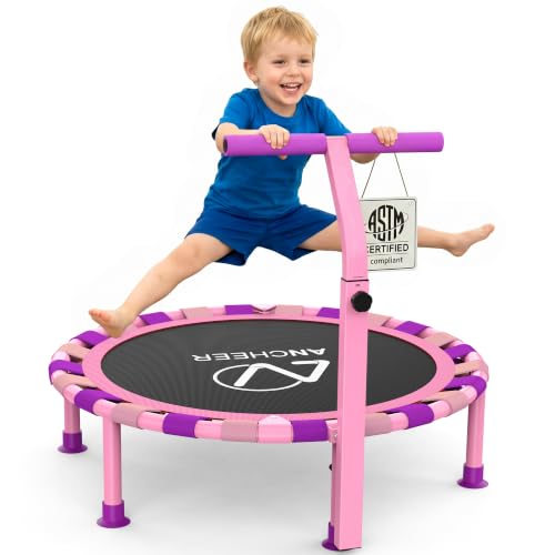 Image of ANCHEER 38'' Indoor Toddler Trampoline for Kids, Foldable with T-Handle