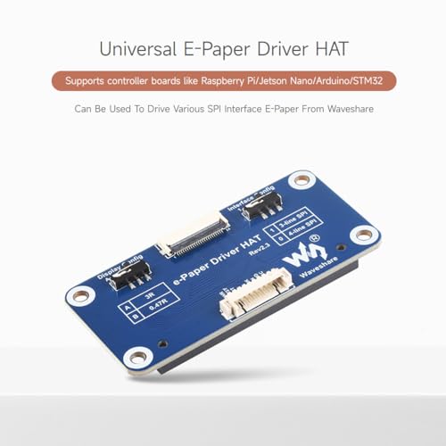 Waveshare Universal e-Paper Driver HAT Supports Various SPI E-Paper Raw Panels Compatible with Raspberry Pi and Jetson Nano