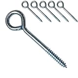 Soarhover 6 Pcs Screw Eye Bolt，Eye Lag Screw Zinc，Stainless Steel Lag Eyebolts