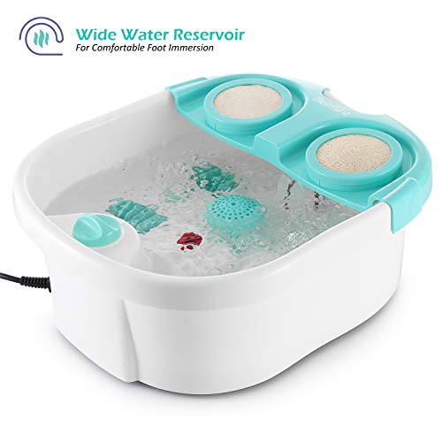 Belmint Home Foot Spa Bath Massager - All In 1, Water Jets, Bubble Massaging With 2X Loofahs For Scrubbing, Bath Salt Holder - Soak Your Feet, Deep Stress Relief Feet Tub #TOP6