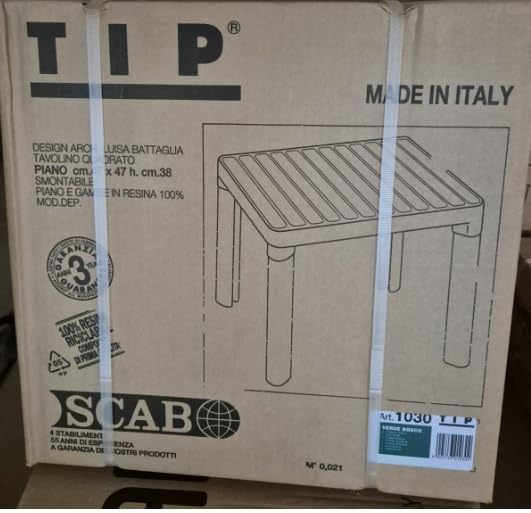 ALTIGASI Tavolo Basso Resina 47x47x38H CM Tortora Esterno Made in Italy