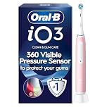 Oral-B iO3 Electric Toothbrush Adults, 1 Handle, Pink - 1 Brush Head, 3 Modes, Teeth Whitening, Rechargeable Toothbrush, UK 2 Pin Plug