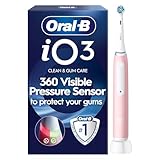 Oral-B iO3 Electric Toothbrush Adults, 1 Handle, Pink - 1 Brush Head, 3 Modes, Teeth Whitening, Rechargeable Toothbrush, UK 2 Pin Plug