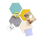 Tablero de corcho de fieltro, tablón de anuncios para pared, tablero de forma hexagonal, circular o cuadrada para chinchetas con autoadhesivo ideal para fotos, recordatorios, imágenes, dibujos, objetivos, notas, espuma multicolor, decoración de pared, color Set_A