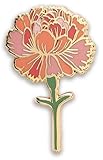 Pink Carnation Flower Enamel Pin – Elegant Flower Lapel Brooch Accessory for Women, Unique Floral Gift, Symbol of Love & Gratitude – Perfect for Jackets, Bags, Hats
