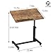 LINGMI Overbed Bedside Desk Mobile Rolling Laptop Stand Tilting Overbed Table with Wheels Height Adjustable Tray Table for Laptop Bed Sofa Side Table