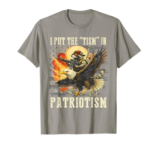 Retro Eagle Raccoon USA Flag Put The “Tism” in Patriotism T-Shirt
