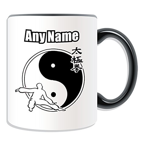 Personalised Gift - Tai Chi Chuan / Taiji / Taijiquan in Chinese Character with Bagua Mug (Martial Arts Design Theme, Colour Options) - Any Name / Message on Your Unique - Kung Fu Kungfu China Chinese Eight Symbols