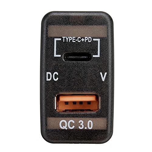 Chargeur type-C et double USB QC3.0 avec voltmètre pour tableau de bord Prado