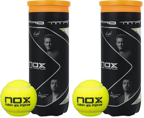 NOX Bote de 3 Pelotas de pádel Pro Titanium (Paquete de 2)