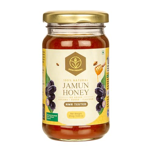 Image of Shiva Organic Jamun Honey 250 grams NMR Tested 100% Natural Healthy and Pure Honey No Added Sugar Flavour Unadulterated Sourced ethically from Jamun flowers