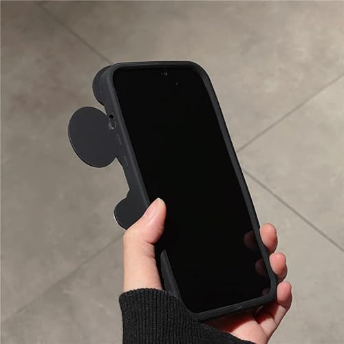 Iphone 14 Pro Max Case, Soft Silicone Cover For Apple Iphone14Promax 6.7 2022 Mickey Mouse With Ring Strap Lanyard Black Disney Anime 3D Cartoon Cute Lovely Adorable Kids Girls Children Women Boys #TOP2