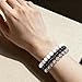 Mikovivi 3pcs Adjustable Crystal Bracelet for Women, Elastic Natural Stone Beaded Bracelet Fashion Chakra Jewelry (White, Black, Gray)